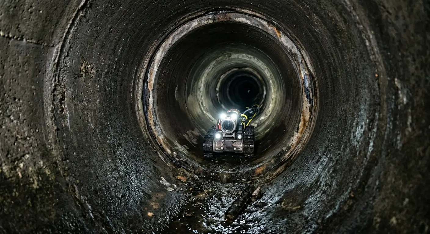 Robotic sewer camera inspecting pipe interior for Sewer Line Repair in Harrodsburg